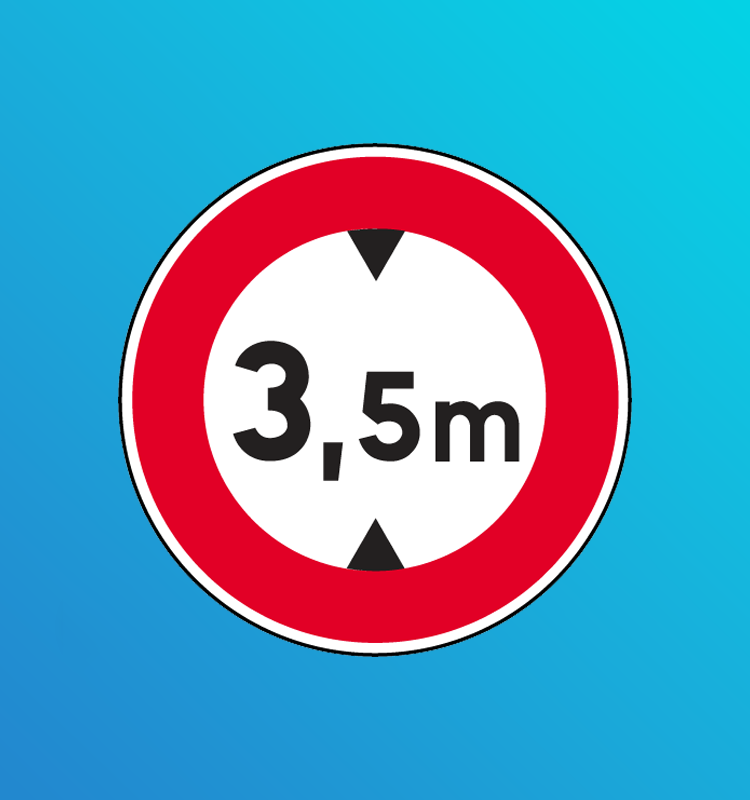 Accès interdit aux véhicules dont la hauteur, chargement compris, est supérieure au nombre indiqué - B12