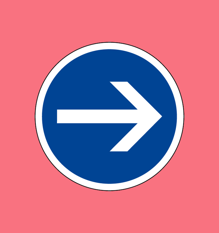 Obligation de tourner à droite avant le panneau. - B21-1