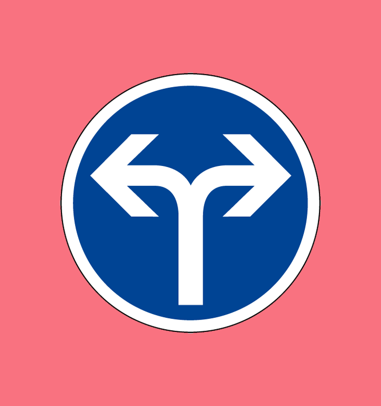 Directions obligatoires à la prochaine intersection : à droite ou à gauche - B21e