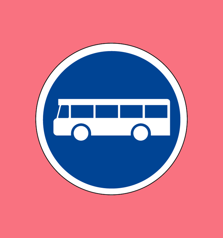 Voie réservée aux véhicules des services réguliers de transport en commun - B27a