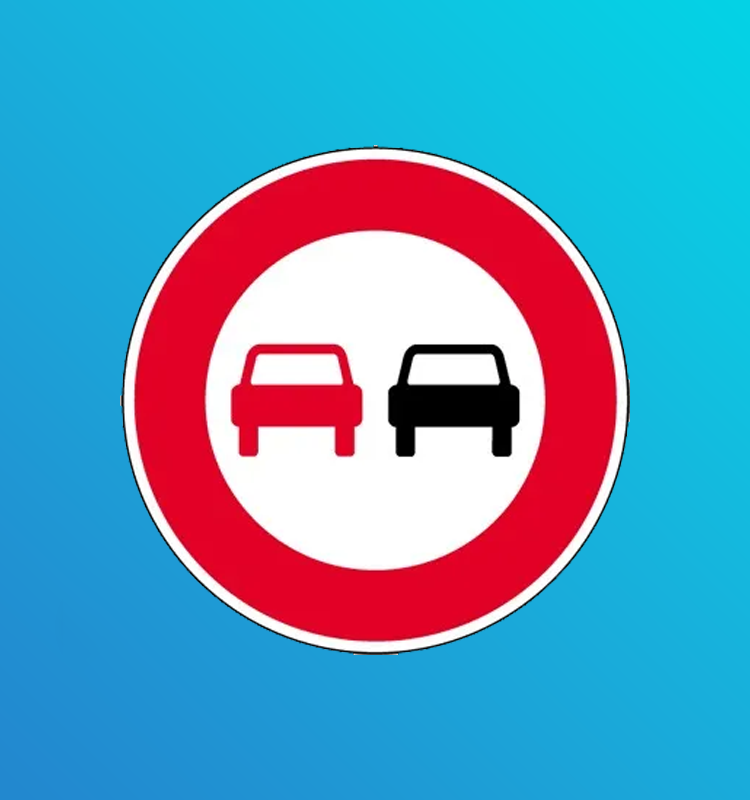 Interdiction de dépasser tous les véhicules à moteur autres que ceux à deux roues sans side-car - B3