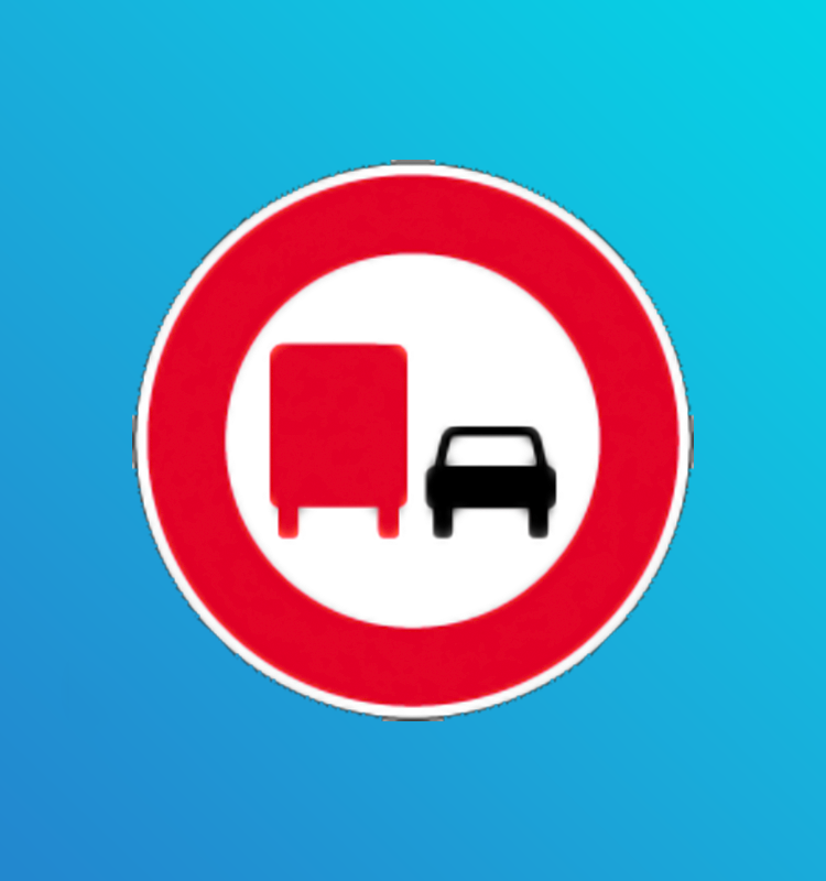 Interdiction aux véhicules de transport de marchandises de plus de 3,5 tonnes de dépasser - B3a
