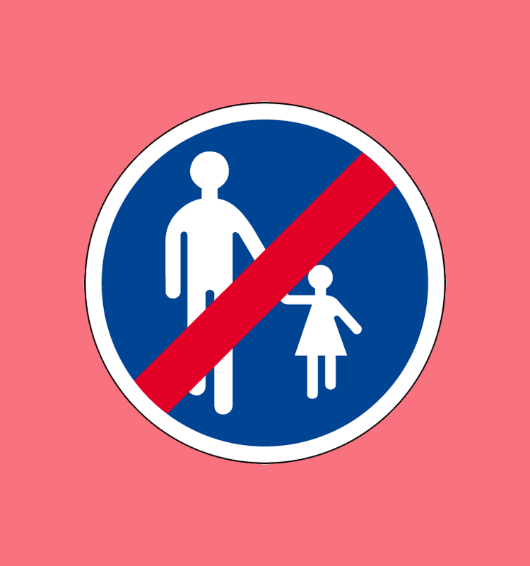 Fin de chemin obligatoire pour piétons - B41