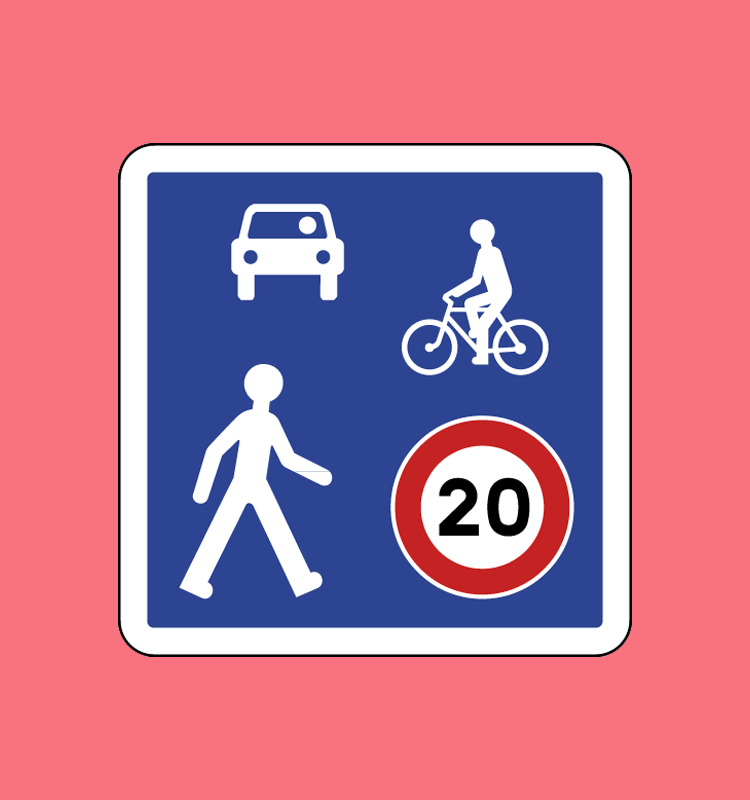 Entrée d'une zone de rencontre - B52