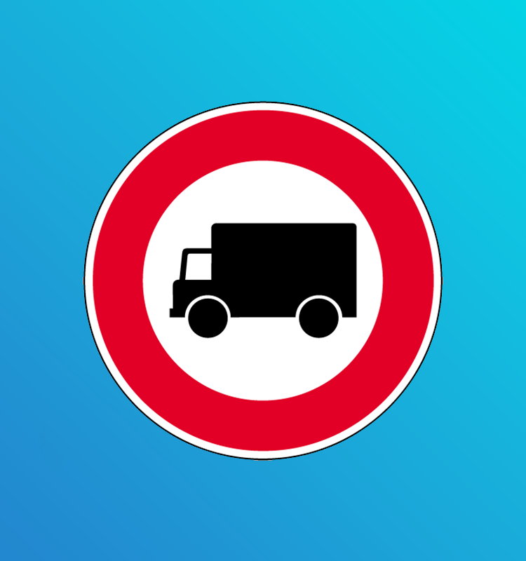 Accès interdit aux véhicules affectés au transport de marchandises - B8