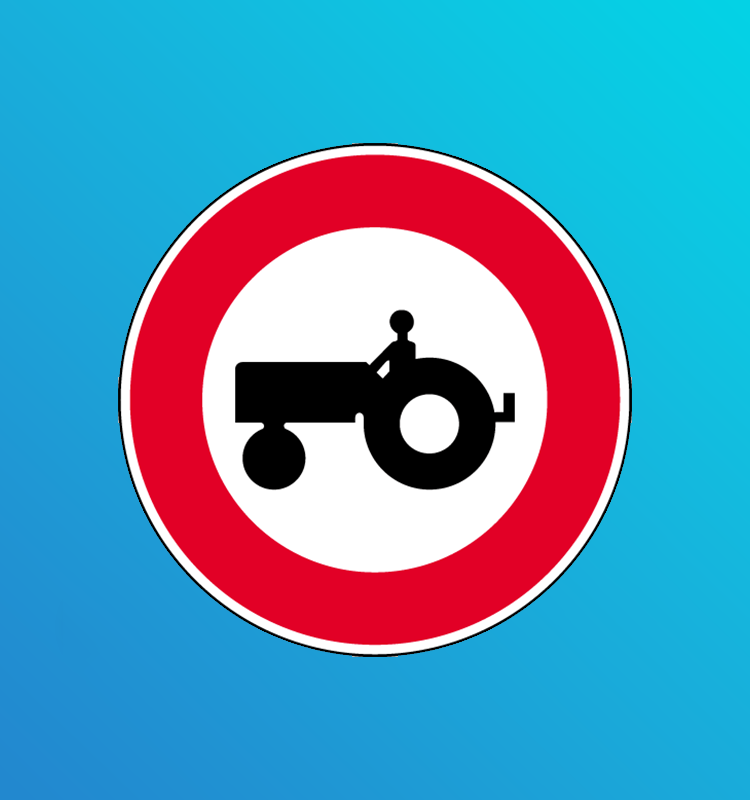 Accès interdit aux véhicules agricoles à moteur - B9d