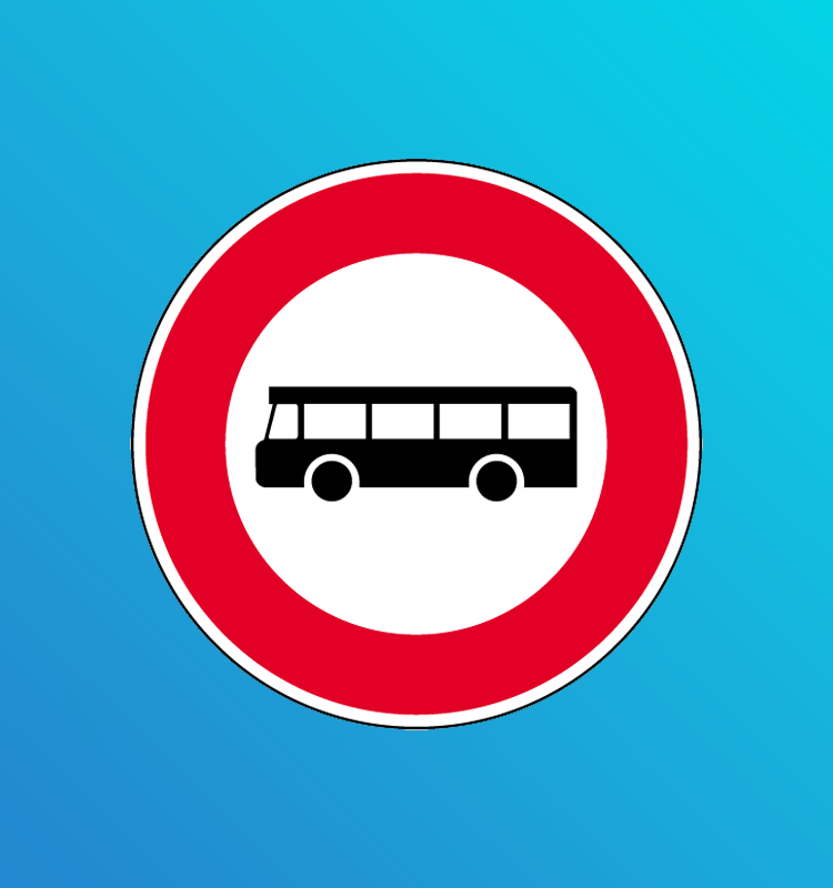 Accès interdit aux véhicules de transport en commun de personnes - B9f