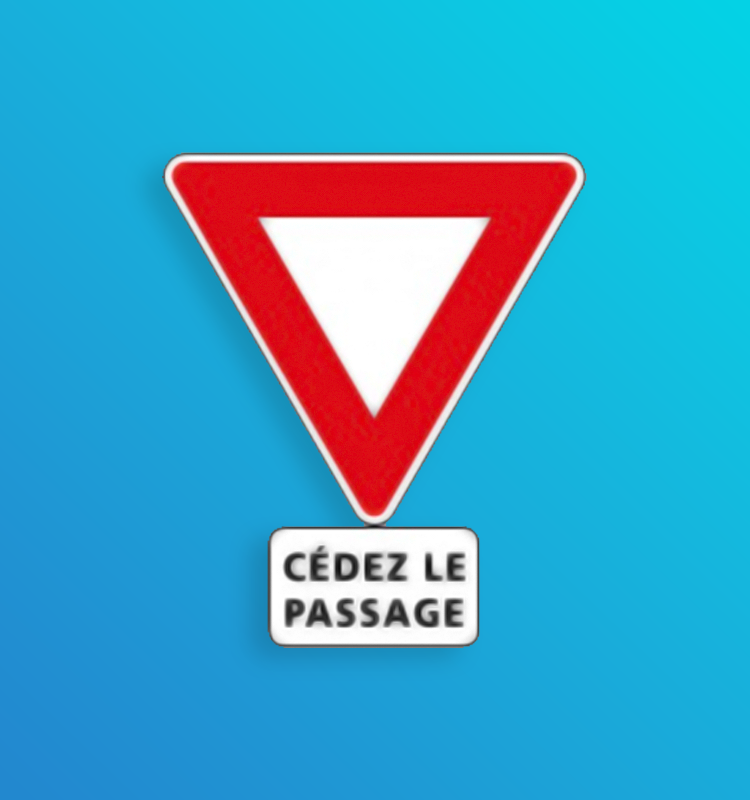 Cédez le passage à l'intersection. Signal de position - AB3a
