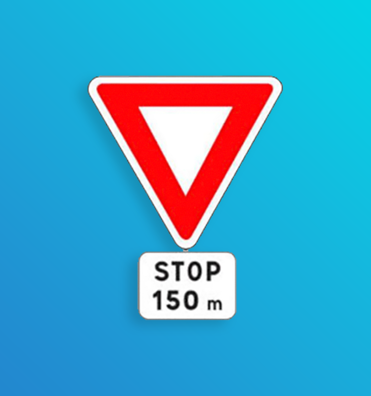 Arrêt à l'intersection. Signal avancé du AB4 - AB5